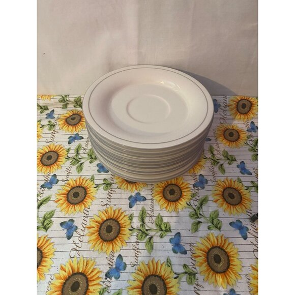 Set of 10 Lennox Chinastone "For the Grey Patterns" Tea Saucer - Picture 4 of 6